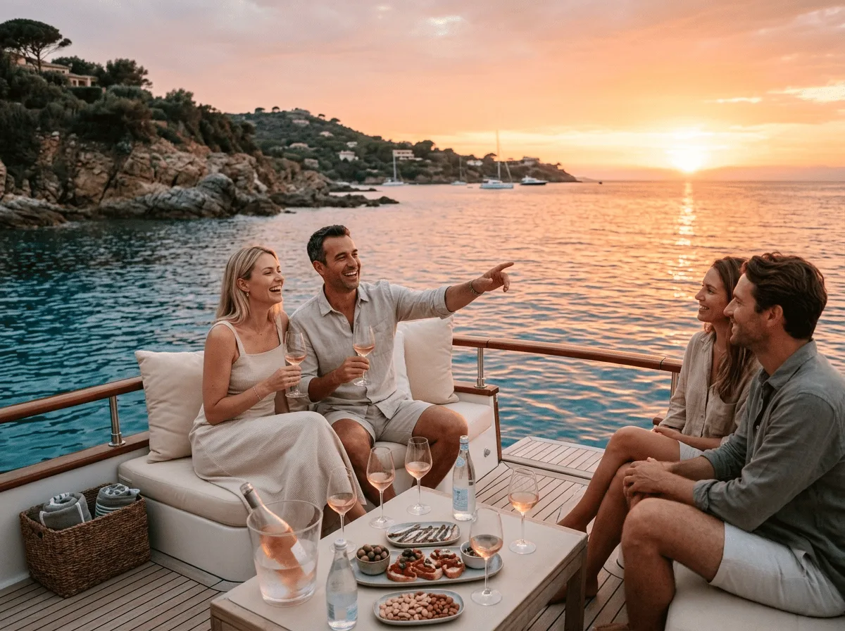 Coucher de soleil & apéritif en mer