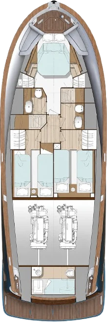 Pont inférieur, version Cruise (2 cabines)