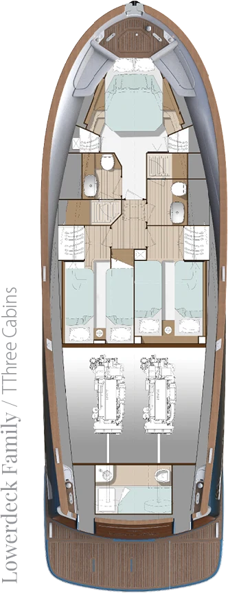 Pont inférieur, version Family (3 cabines)
